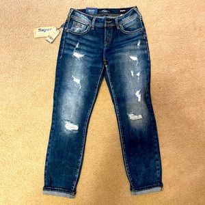 NWT Silver boyfriend cropped jeans W25 L25